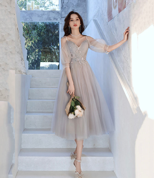 Süßes Tüll-Spitze A-Linie Ballkleid Spitzen-Abendkleid 10560