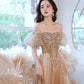Robe de soirée longue en tulle brillant à paillettes Robe de soirée trapèze 10389