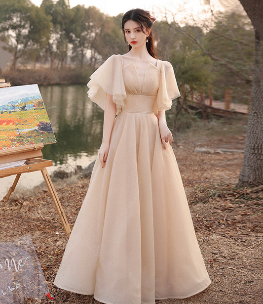 Süßes langes Ballkleid aus Tüll mit Pailletten A-Linie Abendkleid 10571
