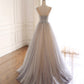 Lilac Elegant Cute Beaded Long Tulle Ball Gown A-Line Evening Dress 10572