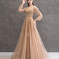 Elegantes langes Ballkleid aus Tüllspitze A-Linie Abendkleid 10344