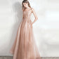 Süßes Tüll-Spitzen-langes A-Linien-Abschlussballkleid-Abendkleid 10392