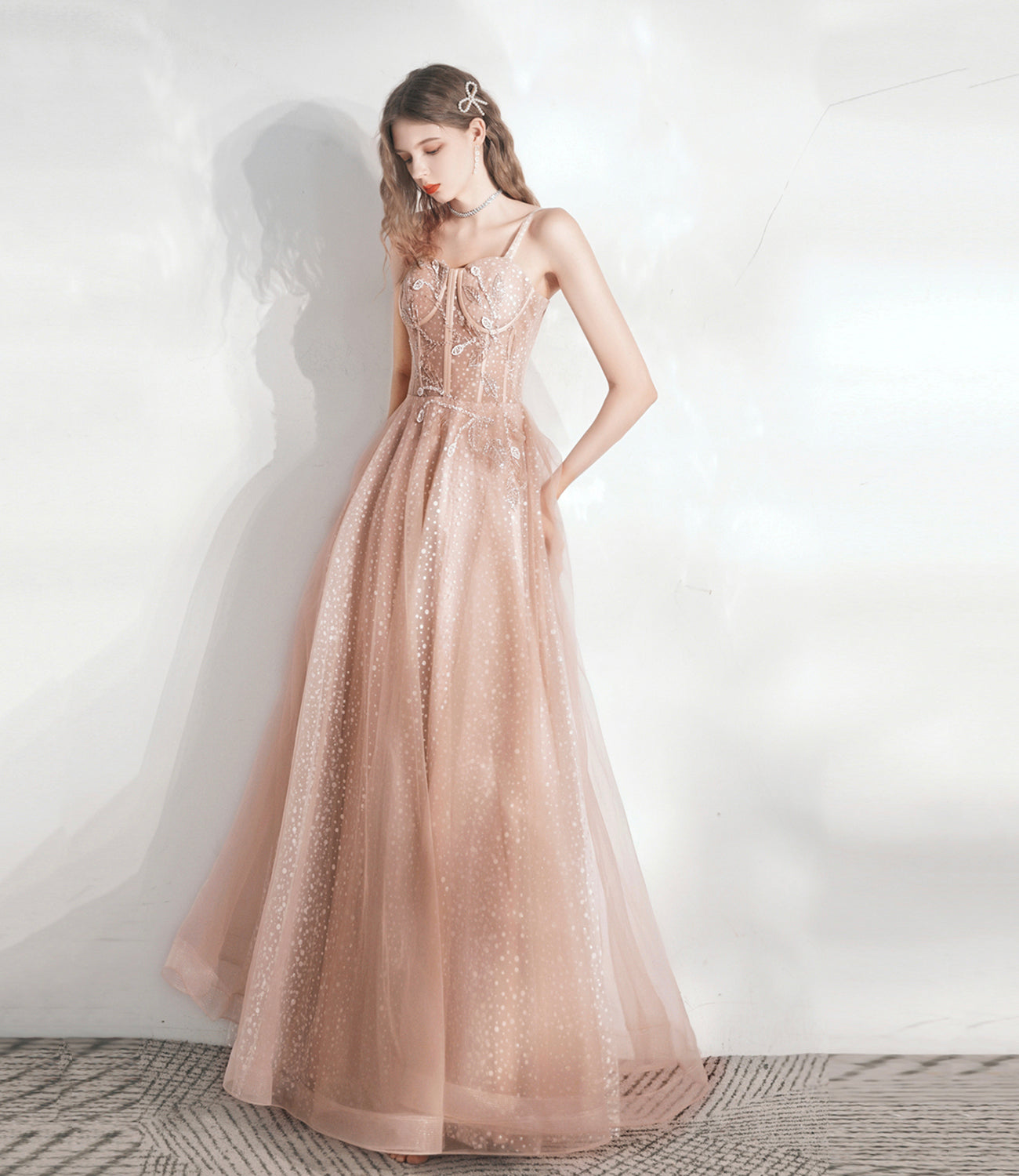 Süßes Tüll-Spitzen-langes A-Linien-Abschlussballkleid-Abendkleid 10392