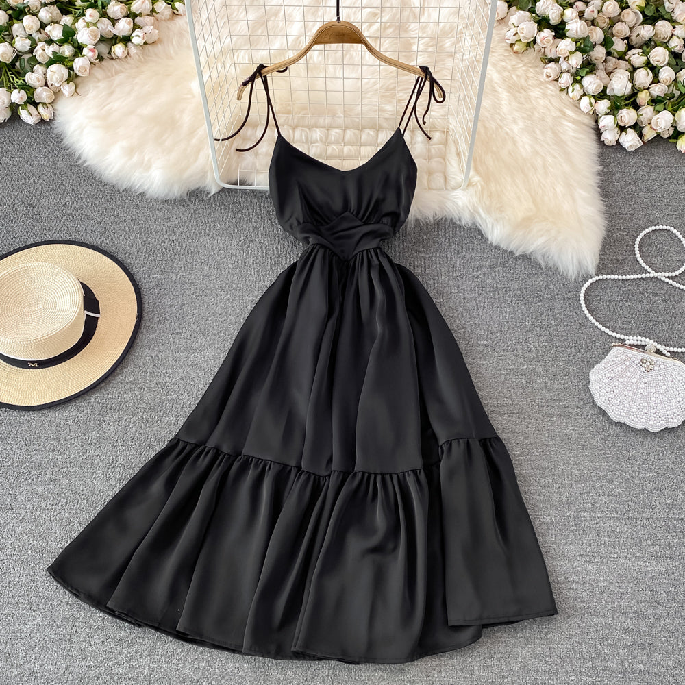 Süßes kurzes Kleid mit V-Ausschnitt Modekleid 10697