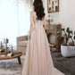 Rosa langes Ballkleid aus Tüllspitze Rosa Abendkleid 10628