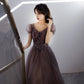 Cute tulle beads long prom dress A line evening dress  10498