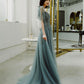 Cute tulle lace long prom dress A line evening dress  10422