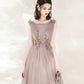 Cute tulle long A line prom dress evening dress  10543