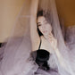 Cute tulle long prom dress A line evening gown  10570