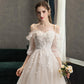 Robe de soirée longue en tulle et dentelle mignonne Robe de soirée trapèze 10573