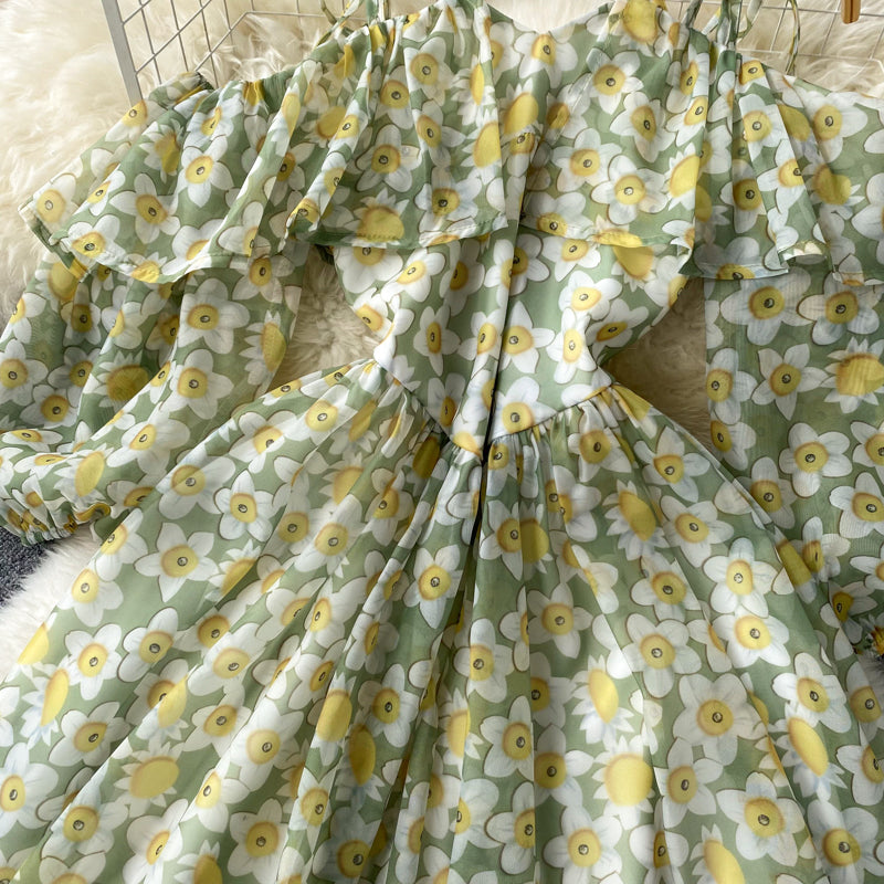 Green A Line Short Dress Fashion Dress  10660