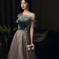 Cute tulle long prom dress A line evening dress  10345
