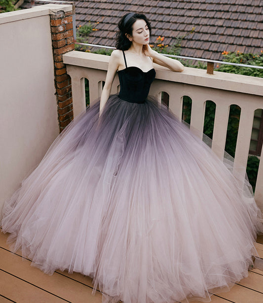 Süßes langes Ballkleid aus Tüll A-Linie Abendkleid 10570