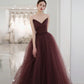 Cute tulle long prom dress A line evening gown  10561