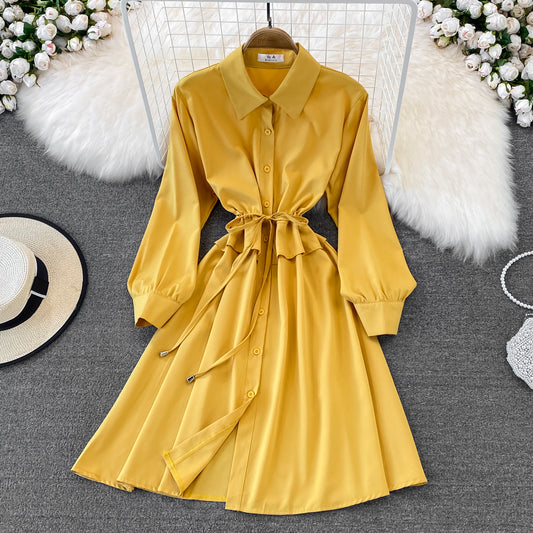 Süßes A-Linien-Hemdkleid, modisches Mädchenkleid 10705