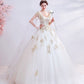 White tulle sequins long prom dress white evening dress  10537