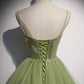 Grünes langes Ballkleid aus Tüll Abendkleid in A-Linie 10651