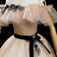 Champagne tulle sequins long prom dress formal dress  10458