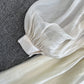 Champagner V-Ausschnitt Langarm Kleid A-Linie Fashion Dress 10683