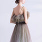 Graugrünes Tüll Pailletten langes Ballkleid Abendkleid 10616