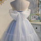 Blue tulle lace short prom dress homecoming dress  10540