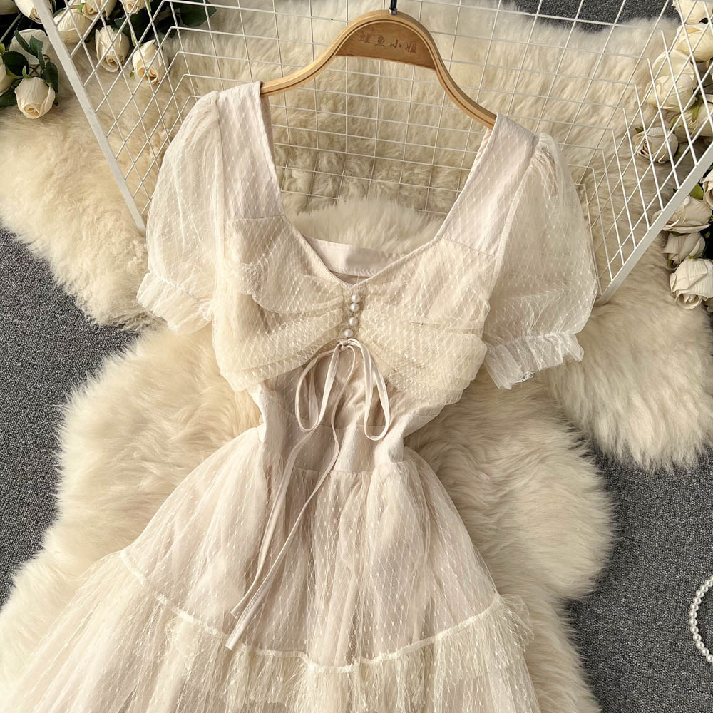 A Line Chiffon Lace Long Sleeve Dress Fashion Dress  10720