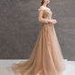 Elegantes langes Ballkleid aus Tüllspitze A-Linie Abendkleid 10344