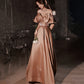 Robe de soirée longue en satin avec joli nœud 10382