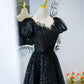 Schwarzes langes Ballkleid aus Tüll mit Pailletten Schwarzes Abendkleid 10467