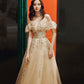 Langes Ballkleid mit goldenen Pailletten A-Linie Abendkleid 10484