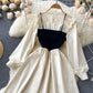Robe trapèze mignonne à manches longues Robe trapèze tendance 10666