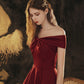 Robe de bal courte en satin bordeaux 10417