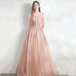 Süßes Tüll-Spitzen-langes A-Linien-Abschlussballkleid-Abendkleid 10392