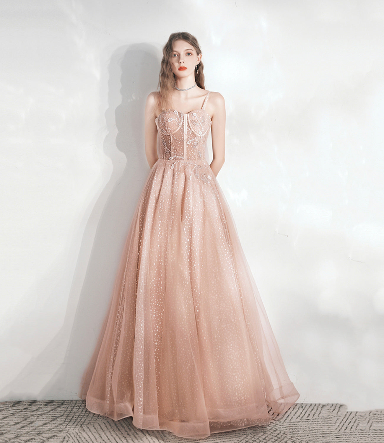 Süßes Tüll-Spitzen-langes A-Linien-Abschlussballkleid-Abendkleid 10392