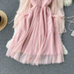 Süßes Tüll-Langarmkleid Modekleid 10659