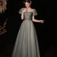 Robe de soirée longue en tulle mignonne Robe de soirée trapèze 10372