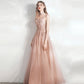 Süßes Tüll-Spitzen-langes A-Linien-Abschlussballkleid-Abendkleid 10392