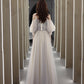 Cute tulle lace A line prom dress lace evening dress  10560