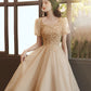Cute tulle sequins long prom dress evening dress  10263