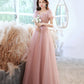 Rosa langes Ballkleid aus Tüll Rosa Abendkleid 10258