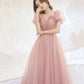 Rosa langes Ballkleid aus Tüll Rosa Abendkleid 10258