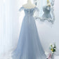 Blaues langes Ballkleid aus Tüll blaues Abendkleid 10270