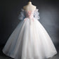 Cute tulle applique long prom gown A line evening gown  10260