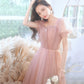 Rosa langes Ballkleid aus Tüll Rosa Abendkleid 10258