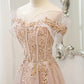 Rosa Tüll Pailletten langes Ballkleid Rosa Abendkleid 10173