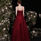 Cute burgundy two pieces detachable prom dresses  10191