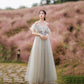 Süßes Tüll Pailletten langes Ballkleid Abendkleid 10205