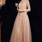 Stylish tulle lace long prom dress long sleeve evening dress  10176