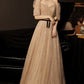 Cute tulle long prom dress A line evening gown  10177
