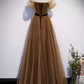 Robe de soirée longue en tulle mignonne Robe de soirée trapèze 10182